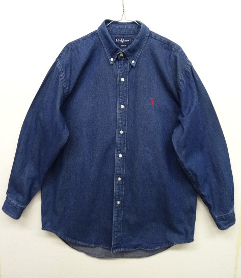 画像: 90'S RALPH LAUREN デニム BDシャツ インディゴ (VINTAGE) 「L/S Shirt」 入荷しました。