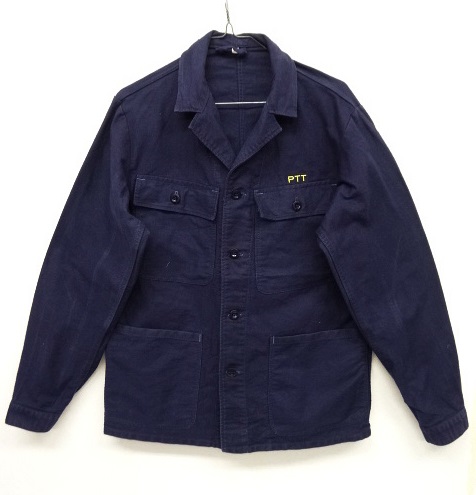 画像: ユーロワーク コットン ワークジャケット カバーオール ネイビー (VINTAGE) 「Jacket」 入荷しました。
