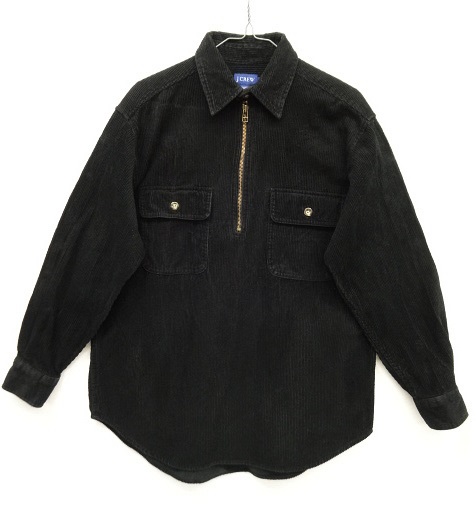 画像: J.CREW 太畝コーデュロイ ハーフジップシャツ BLACK (USED) 「L/S Shirt」 入荷しました。