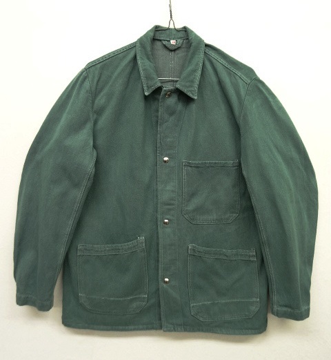 画像: ユーロワーク デニム ワークジャケット カバーオール グリーン (VINTAGE) 「Jacket」 入荷しました。