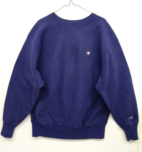 画像: 90'S CHAMPION 刺繍タグ リバースウィーブ 無地 ネイビー USA製 (VINTAGE) 「Sweat Shirt」 入荷しました。