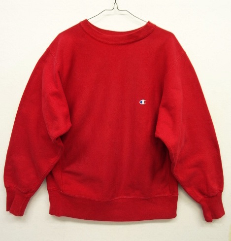 画像: 80'S CHAMPION トリコタグ リバースウィーブ 無地 レッド USA製 (VINTAGE) 「Sweat Shirt」 入荷しました。