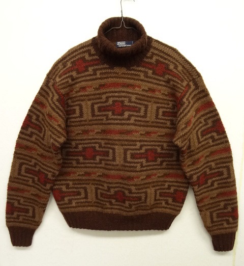 画像: 90'S RALPH LAUREN "HAND KNIT" タートルネック ニット ナバホ柄 (VINTAGE) 「Knit」 入荷しました。