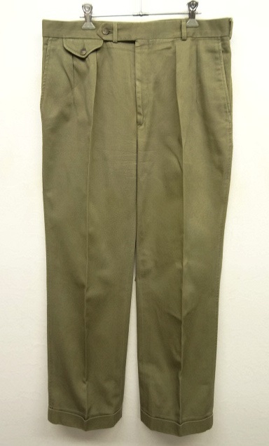 画像: BARRY BRICKEN ツープリーツ チノパン TALONジップ カーキ (VINTAGE) 「Bottoms」 入荷しました。
