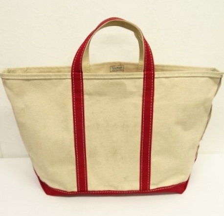 画像: 80'S LL Bean 2色タグ 耳付き キャンバス トートバッグ レッド/オフホワイト USA製 (VINTAGE) 「Bag」 入荷しました。