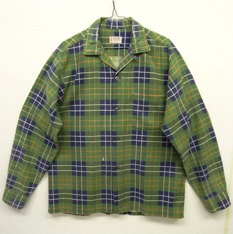 画像: 60'S TOWNCRAFT プリントネル オープンカラーシャツ チェック柄 (VINTAGE) 「L/S Shirt」 入荷しました。