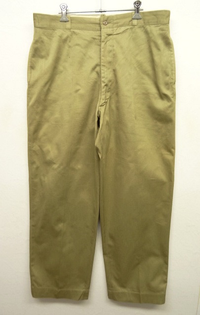 画像: 60'S アメリカ軍 US ARMY コットン100% チノパンツ WALDES製ジップ (VINTAGE) 「Bottoms」 入荷しました。