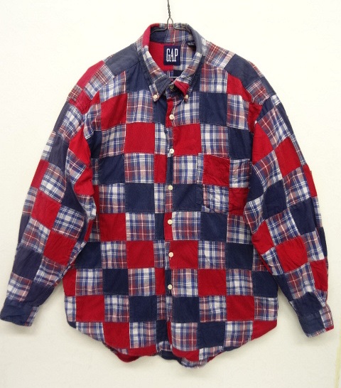 画像: 90'S GAP 旧タグ パッチワーク BDシャツ チェック柄 (VINTAGE) 「L/S Shirt」 入荷しました。