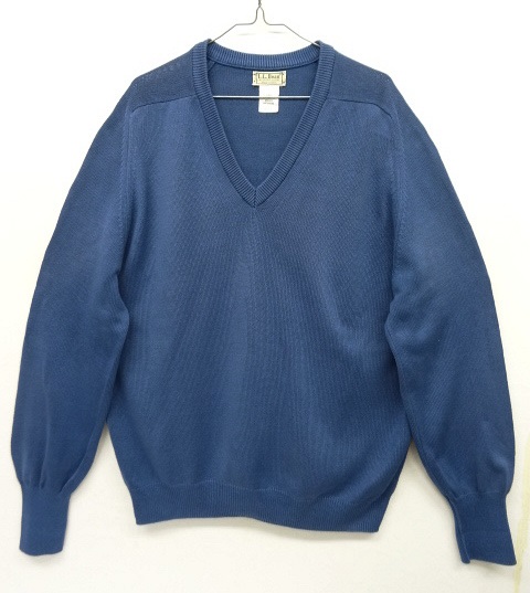 画像: 80'S LL Bean コットン Vネック ニット ブルー USA製 (VINTAGE) 「Knit」 入荷しました。