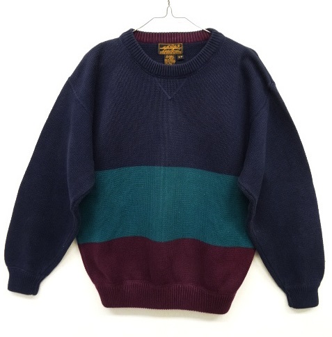 画像: 90'S EDDIE BAUER 黒タグ 前Vガゼット付き コットンニット (VINTAGE) 「Knit」 入荷しました。