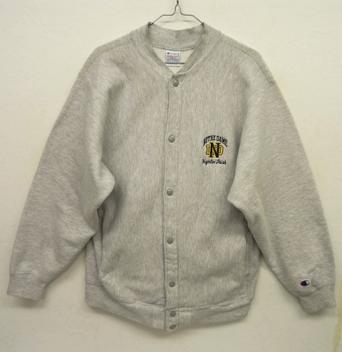 画像: 90'S CHAMPION 刺繍タグ リバースウィーブ スナップボタン カーディガン グレー USA製 (VINTAGE) 「Sweat Shirt」 入荷しました。