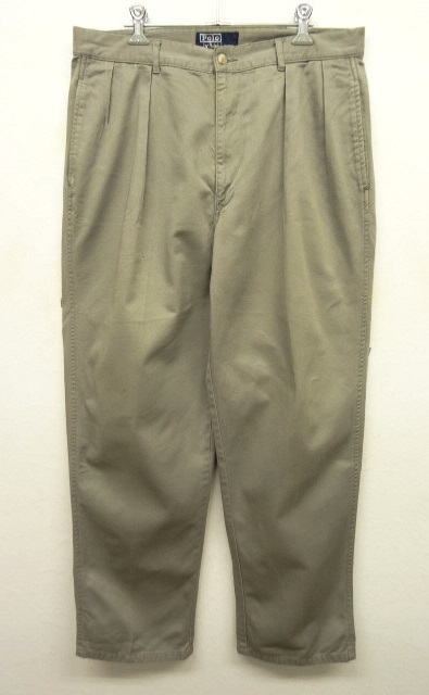 画像: 90'S RALPH LAUREN "サイドダブルステッチ" ツープリーツ チノパンツ KHAKI (VINTAGE) 「Bottoms」 入荷しました。