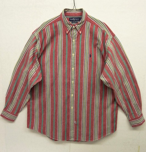 画像: 90'S RALPH LAUREN "THE BIG SHIRT" オックスフォード BDシャツ ストライプ柄 (VINTAGE) 「L/S Shirt」 入荷しました。