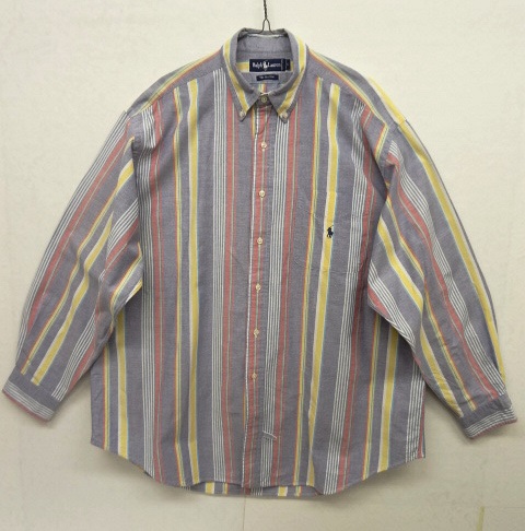 画像: 90'S RALPH LAUREN "THE BIG SHIRT" オックスフォード BDシャツ ストライプ柄 (VINTAGE) 「L/S Shirt」 入荷しました。