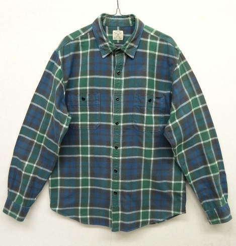 画像: J.CREW コットン100% 長袖 ワークシャツ グリーンチェック (USED) 「L/S Shirt」 入荷しました。