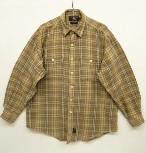 画像: 90'S RRL 初期 三ツ星タグ ワークシャツ チェック柄 (VINTAGE) 「L/S Shirt」 入荷しました。