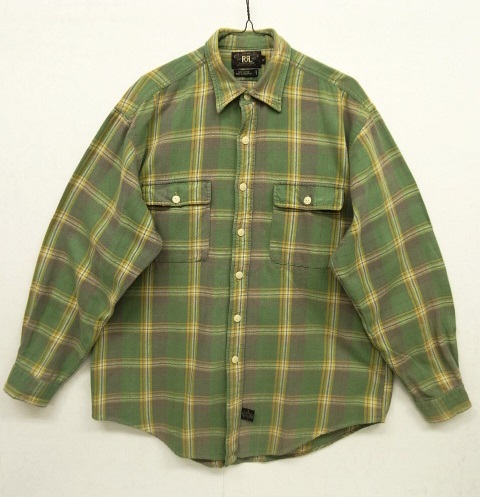 画像: 90'S RRL 初期 三ツ星タグ ワークシャツ チェック柄 (VINTAGE) 「L/S Shirt」 入荷しました。