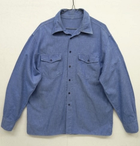 画像: イタリア軍 オープンカラー シャンブレーシャツ BLUE (VINTAGE) 「L/S Shirt」 入荷しました。