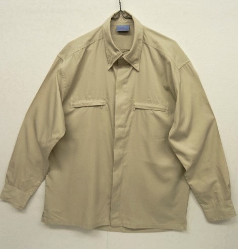 画像: UNKNOWN 比翼付き ナイロン BDシャツ BEIGE (USED) 「L/S Shirt」 入荷しました。