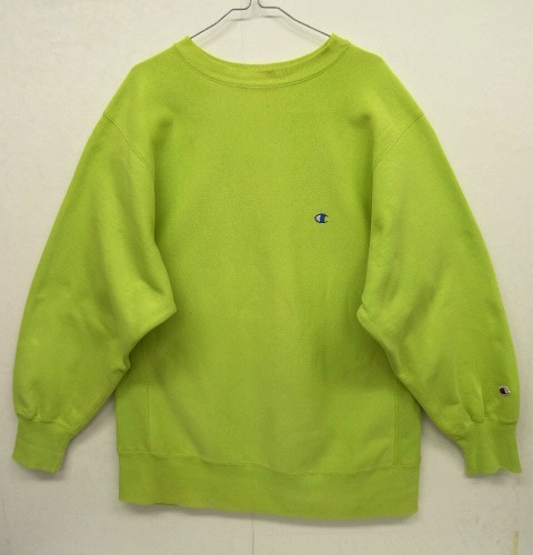 画像: 90'S CHAMPION 刺繍タグ リバースウィーブ 無地 ライムグリーン USA製 (VINTAGE) 「Sweat Shirt」 入荷しました。