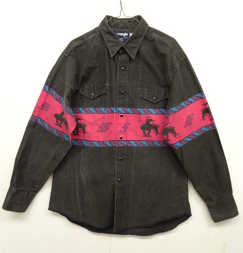 画像: WRANGLER コットン ウエスタンシャツ ブラック/ネイティブ柄 USA製 (VINTAGE) 「L/S Shirt」 入荷しました。