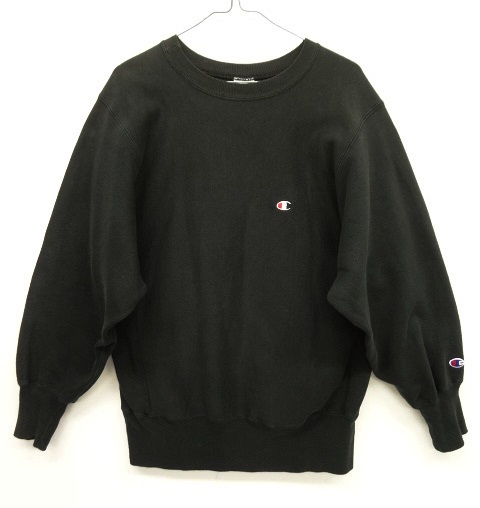 画像: 90'S CHAMPION 刺繍タグ リバースウィーブ 無地 ブラック メキシコ製 (VINTAGE) 「Sweat Shirt」 入荷しました。