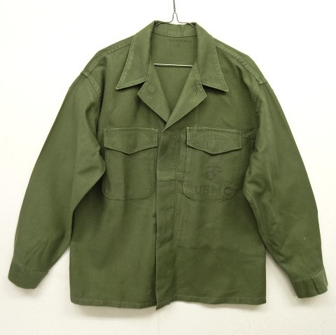 画像: 50'S アメリカ軍 USMC "P-58" ステンシル入り コットンサテン ユーティリティシャツ (VINTAGE) 「L/S Shirt」 入荷しました。