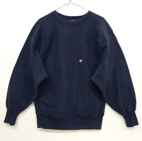 画像: 90'S CHAMPION 刺繍タグ リバースウィーブ 無地 ネイビー USA製 (VINTAGE) 「Sweat Shirt」 入荷しました。