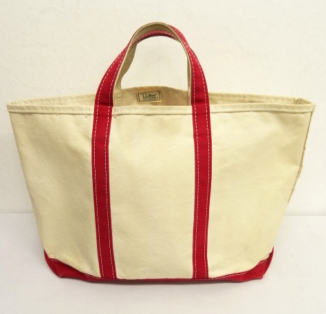 画像: 80'S LL Bean 2色タグ 耳付き キャンバス トートバッグ レッド/オフホワイト USA製 (VINTAGE) 「Bag」 入荷しました。