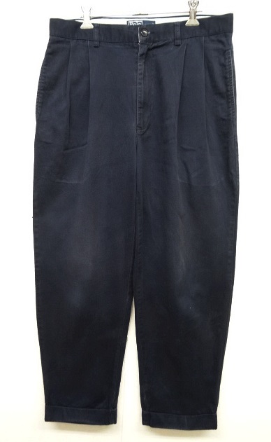 画像: 90'S RALPH LAUREN "HAMMOND PANT" ツープリーツ チノパンツ NAVY (VINTAGE) 「Bottoms」 入荷しました。