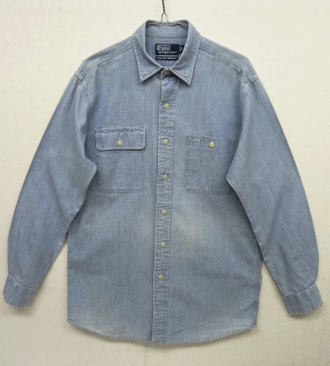画像: 90'S RALPH LAUREN "DUNGAREE WORKSHIRT" シャンブレーシャツ (VINTAGE) 「L/S Shirt」 入荷しました。