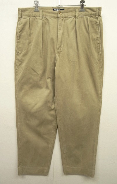 画像: 90'S RALPH LAUREN "サイドシームステッチ" ツープリーツ チノパンツ BEIGE (VINTAGE) 「Bottoms」 入荷しました。