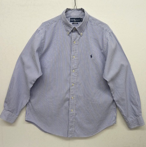 画像: 90'S RALPH LAUREN "CLASSIC FIT" ピンオックス BDシャツ ストライプ (VINTAGE) 「L/S Shirt」 入荷しました。
