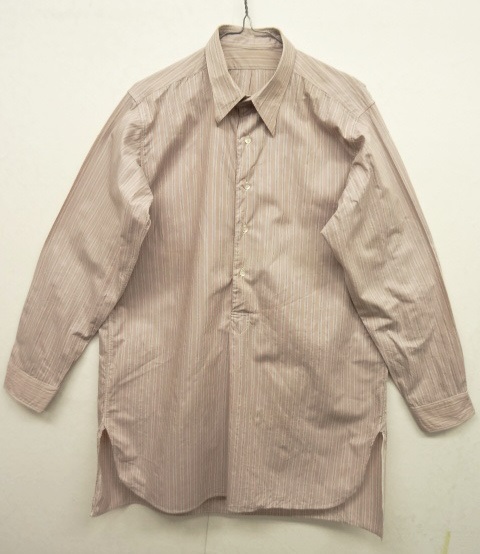 画像: 60'S ユーロヴィンテージ マチ付き グランパシャツ ストライプ (VINTAGE) 「L/S Shirt」 入荷しました。
