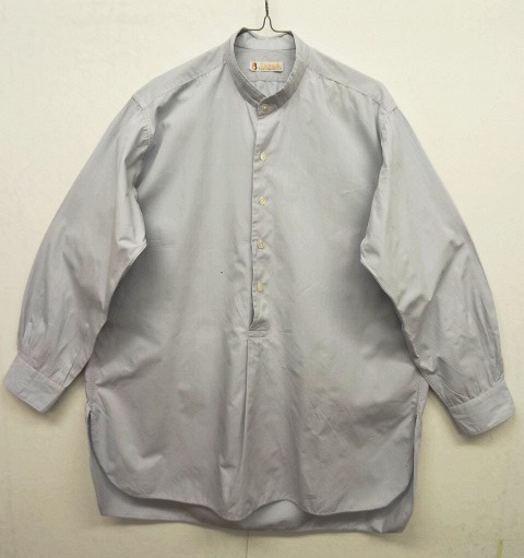 画像: 60'S ユーロヴィンテージ バンドカラー マチ付き グランパシャツ ライトブルー (VINTAGE) 「L/S Shirt」 入荷しました。