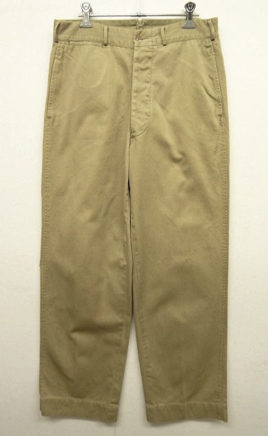 画像: 50'S アメリカ軍 US ARMY コットン100% ボタンフライ チノパンツ (VINTAGE) 「Bottoms」 入荷しました。