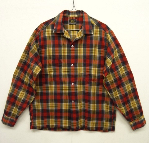 画像: 70'S SEARS "PERMA PREST" 長袖 オープンカラー ボックスシャツ チェック柄 (VINTAGE) 「L/S Shirt」 入荷しました。