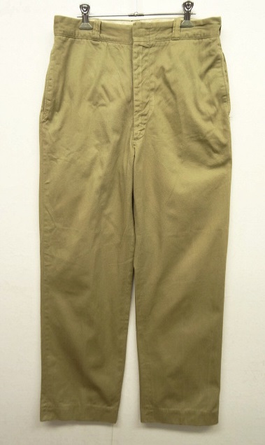 画像: 60'S アメリカ軍 US ARMY コットン100% チノパンツ PRENTICE製アルミジップ (VINTAGE) 「Bottoms」 入荷しました。