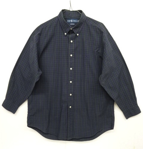 画像: 90'S RALPH LAUREN "YARMOUTH" ロゴ同色刺繍 BDシャツ ブラックウォッチ柄 (VINTAGE) 「L/S Shirt」 入荷しました。