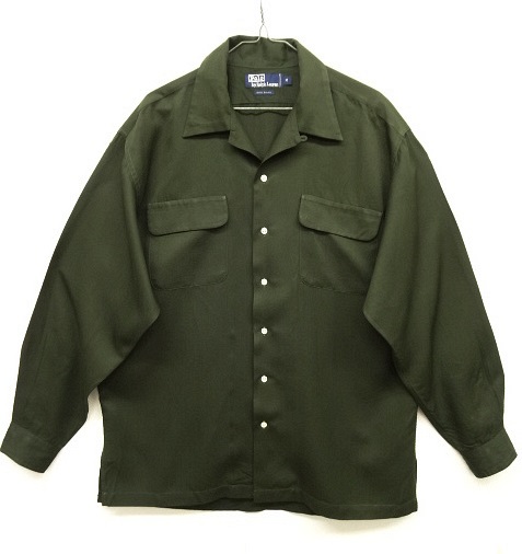 画像: 90'S RALPH LAUREN レーヨン100% オープンカラーシャツ OLIVE (VINTAGE) 「L/S Shirt」 入荷しました。