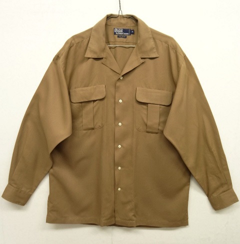 画像: 90'S RALPH LAUREN レーヨン100% オープンカラーシャツ BEIGE (VINTAGE) 「L/S Shirt」 入荷しました。