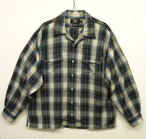 画像: 90'S RRL 初期 三ツ星タグ レーヨン オープンカラーシャツ オンブレチェック (VINTAGE) 「L/S Shirt」 入荷しました。