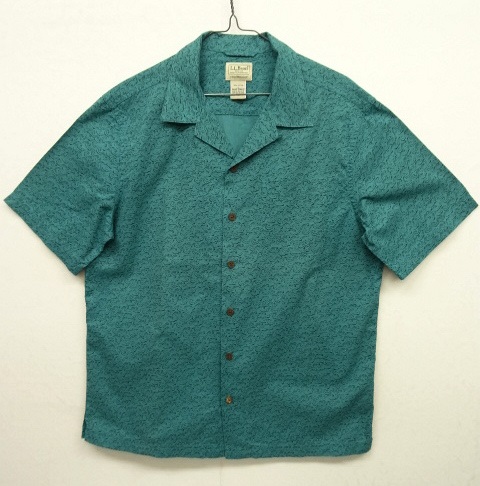 画像: LL Bean 半袖 オープンカラーシャツ 波柄 (VINTAGE) 「S/S Shirt」 入荷しました。