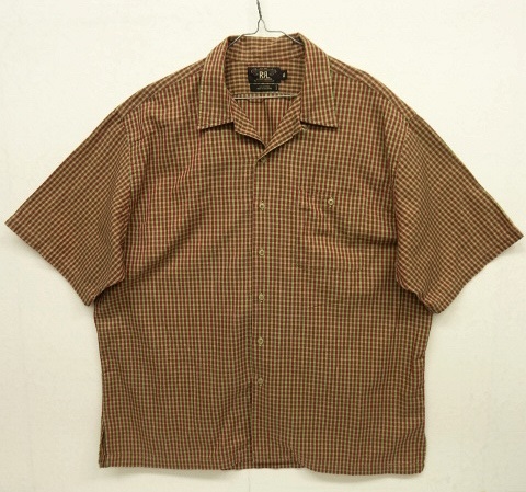 画像: 90'S RRL 三ツ星タグ 半袖 オープンカラーシャツ チェック柄 (VINTAGE) 「S/S Shirt」 入荷しました。