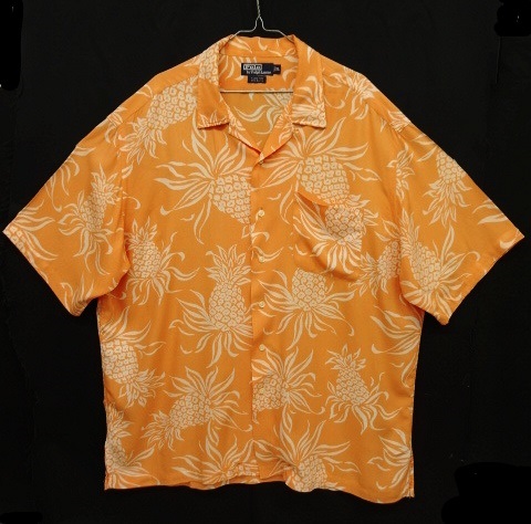 画像: 90'S RALPH LAUREN "CLAYTON" レーヨン 半袖 オープンカラーシャツ パイナップル柄 (VINTAGE) 「S/S Shirt」 入荷しました。