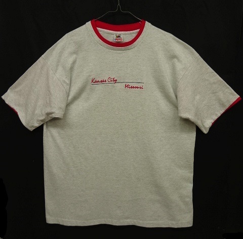 画像: 90'S KANSAS CITY 袖ダブルフェイス 半袖 Tシャツ ヘザーグレー/マゼンタ USA製 (VINTAGE) 「T-Shirt」 入荷しました。