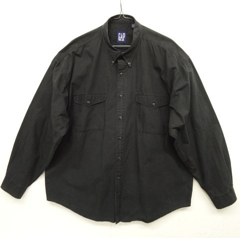 画像: 90'S GAP 旧タグ フラップ付きポケット ポプリン BDシャツ ブラック (VINTAGE) 「L/S Shirt」 入荷しました。