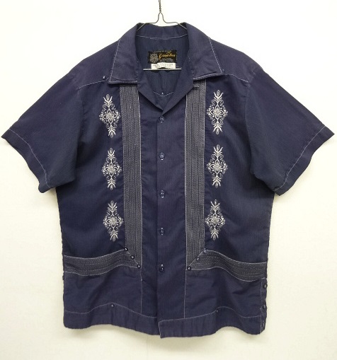 画像: GUAYA TECA 半袖 メキシカンシャツ ネイビー ホワイト刺繍 メキシコ製 (VINTAGE) 「S/S Shirt」 入荷しました。