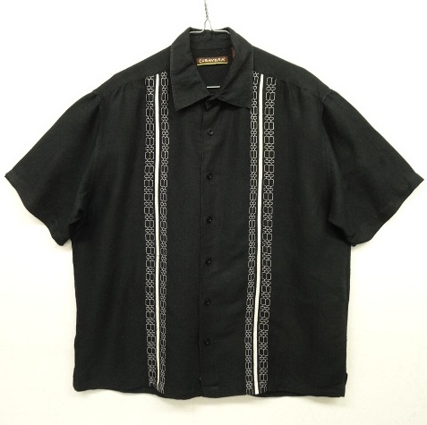 画像: CUBAVERA フロント刺繍 レーヨン 半袖 シャツ ブラック (VINTAGE) 「S/S Shirt」 入荷しました。