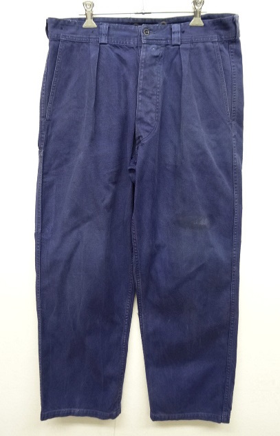 画像: 60'S フランス軍 プリーツ入り ワークパンツ BLUE (VINTAGE) 「Bottoms」 入荷しました。